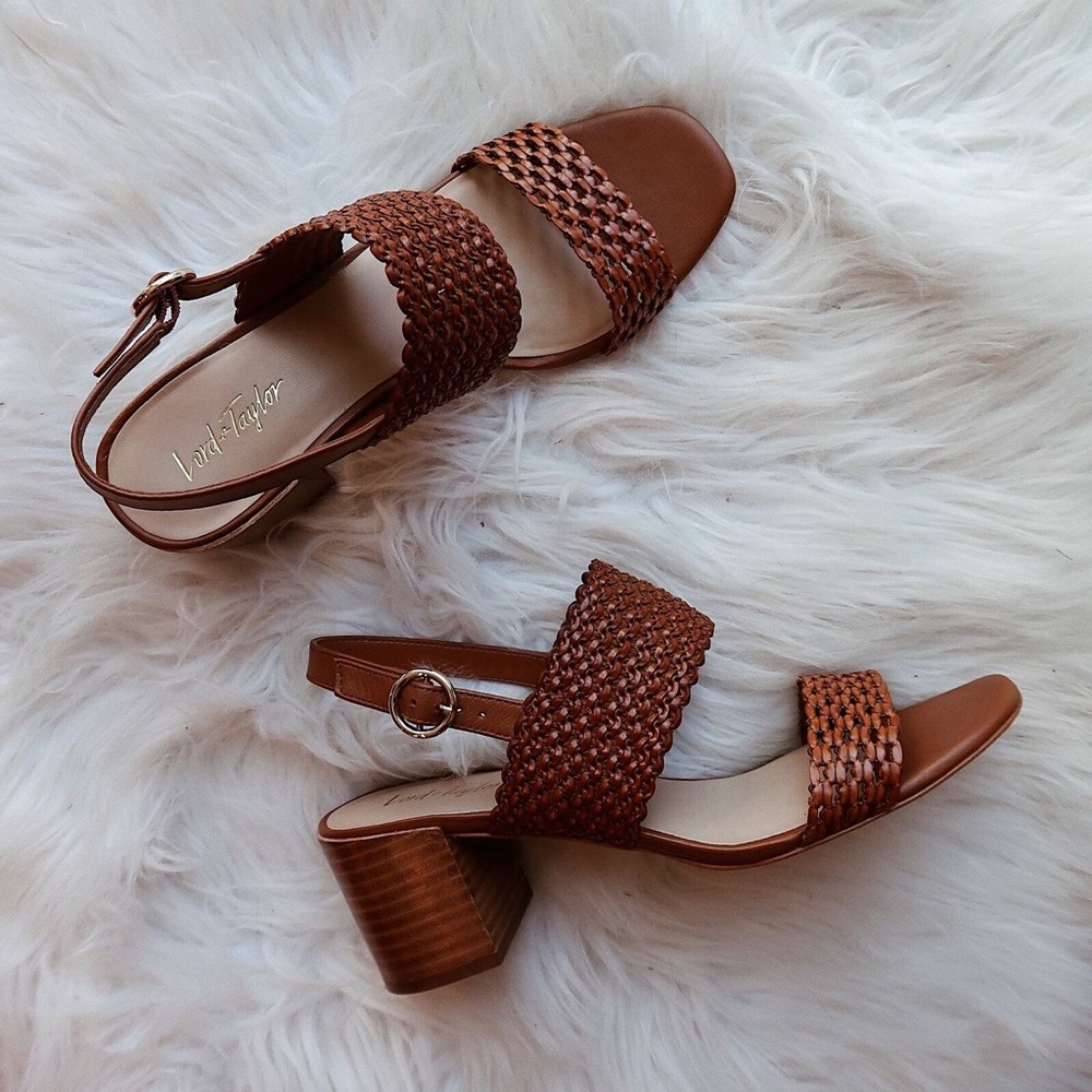 Lord & Taylor Sabbie Woven Block Heel Sandal